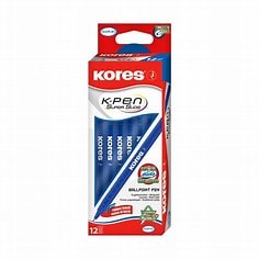 CAJA DE BOLIGRAFOS AZUL KORES 12 UNID