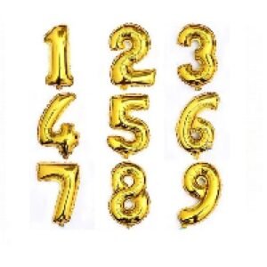 GLOBOS DORADOS DE NUMEROS