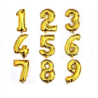 GLOBOS DORADOS DE NUMEROS