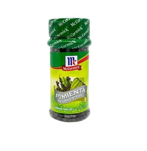 Pimienta negra entera Mccormick 60gr