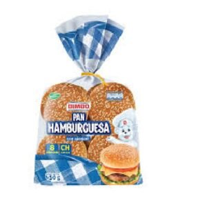 PAN BIMBO HAMBURGUESA 8 UNID 630GR
