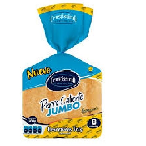 PAN CRUSTISSIMO PERRO CALIENTE JUMBO 8 UNID 500GR