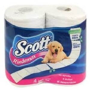 PAPEL HIGUIENICO SCOTT RINDE MAX 4 ROLLOS